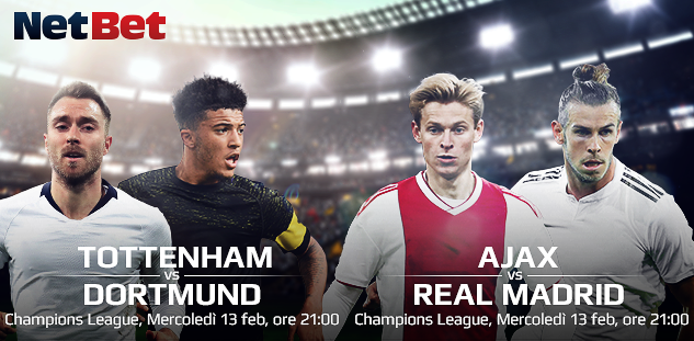 Champions League: Tottenham vs Borussia, Ajax vs Real Madrid. Quote e Pre-partita
