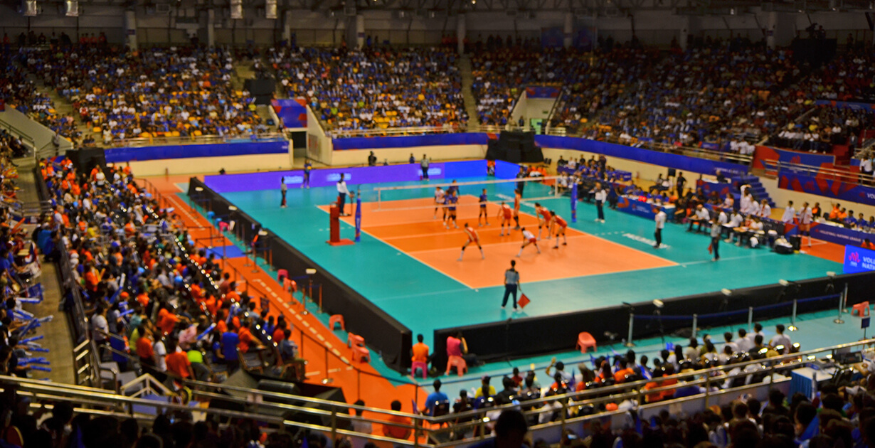 arena con campo da pallavolo