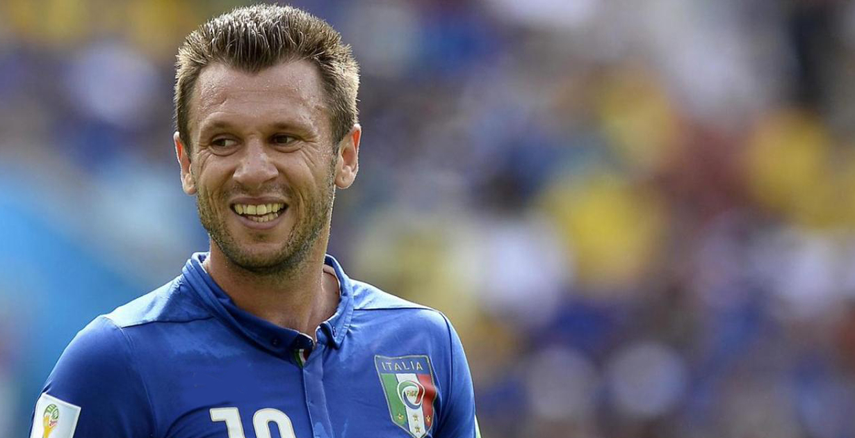 Cassano con la maglia dell'Italia